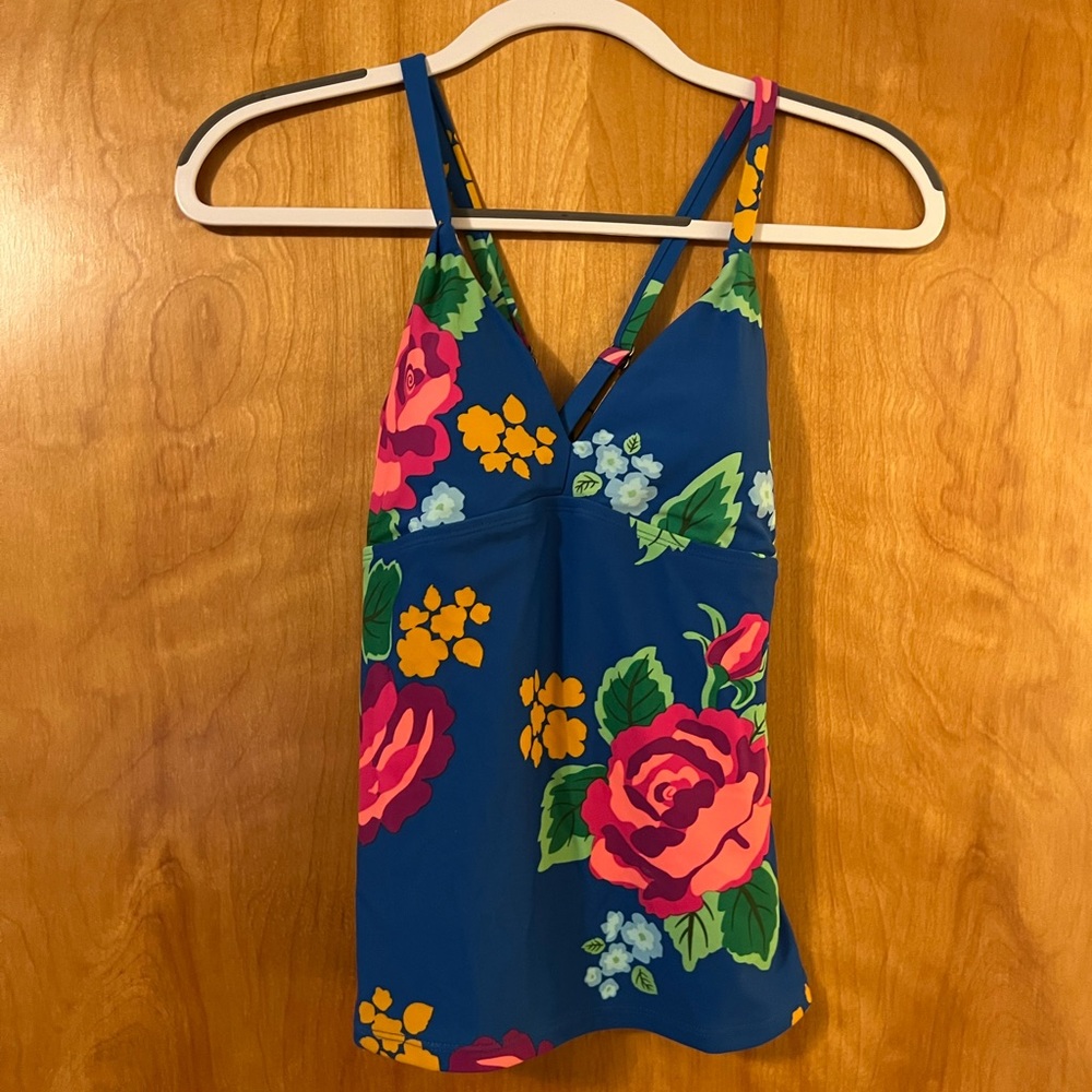 Matilda Jane TO THE BEACH SWIM Top Tankini Blue Floral NWT Women's Daydream XS